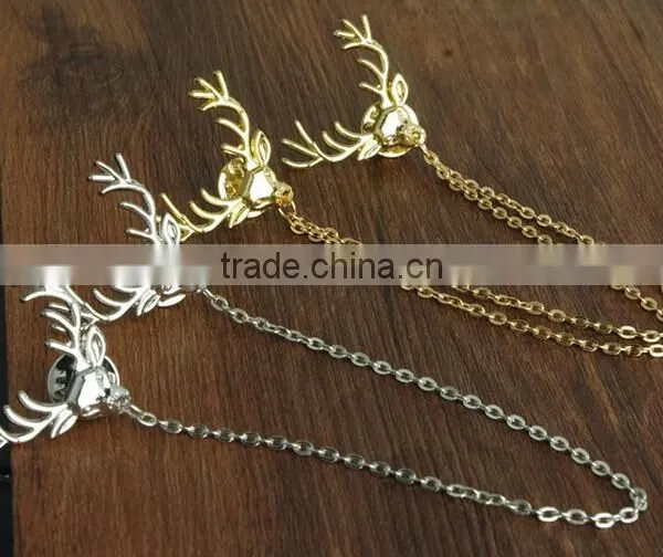 Antler Sweater Chain Clips Cardigan Clips Collar Clips Gold Sweater Guard Brooch photo-4