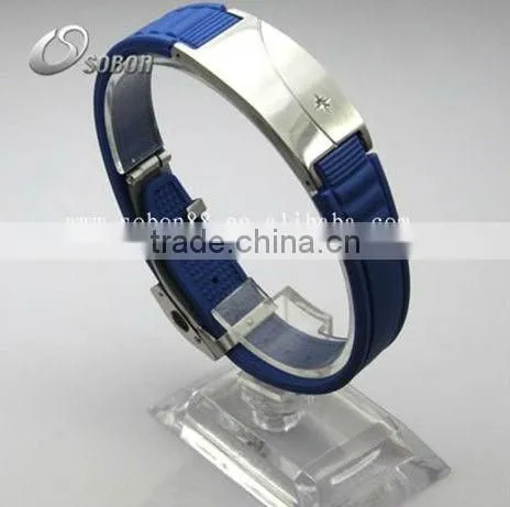 Silicon Metal Bracelet With Buckle,logo Can be Multi-color Embossed Debossed and Printing