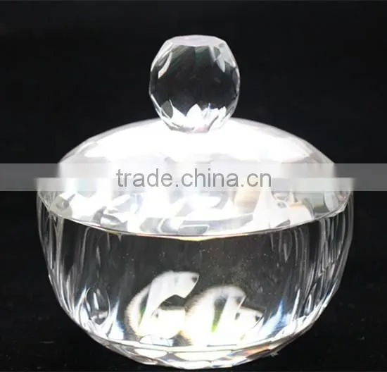 Unique Crystal Glass Sugar Bowl With Lit Sugar Stock photo-3