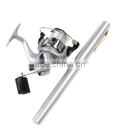 Mini Aluminum Saltwater Fishing Tackle Pocket Pen Fishing Rod Pole + Reel photo-3