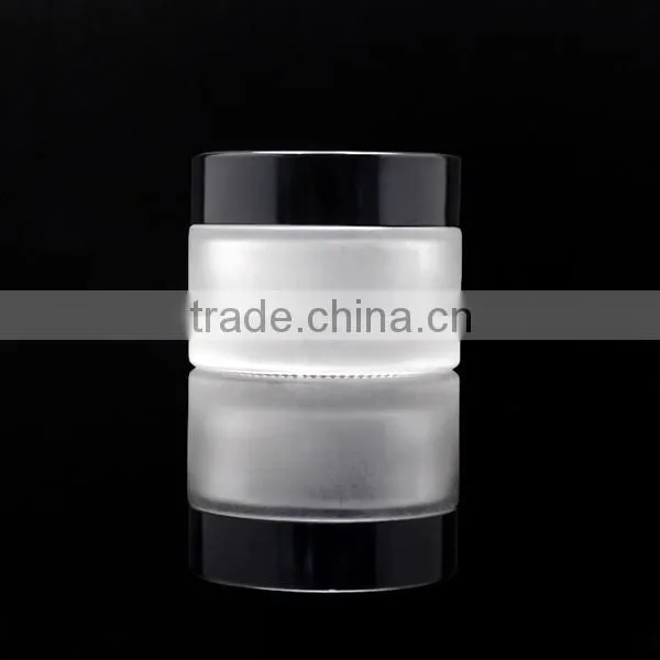 50g Empty Cosmetic Glass Jar Glass Bottle With Aluminum Black Cap photo-2