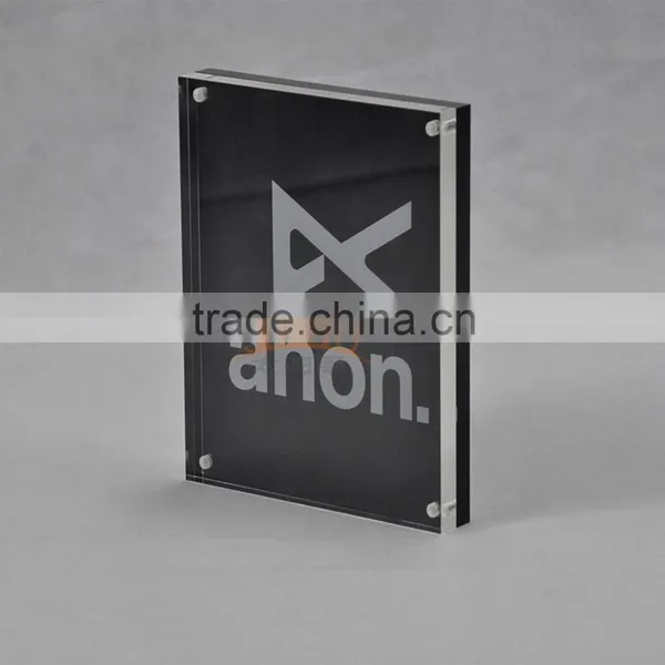 Top Quality Counter-top Magnetic Clear Acrylic Block Photo Frame photo-3
