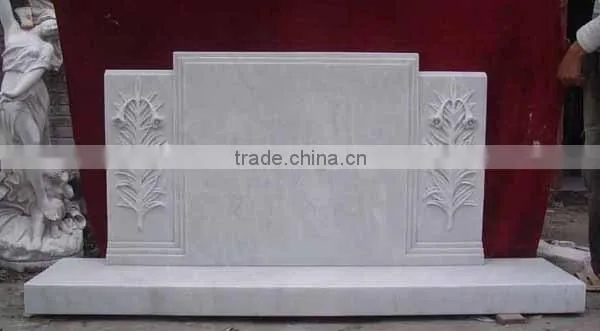 High Quality White Marble Tombstones Headstones Hand Carved Stone Sculpture From Vietnam