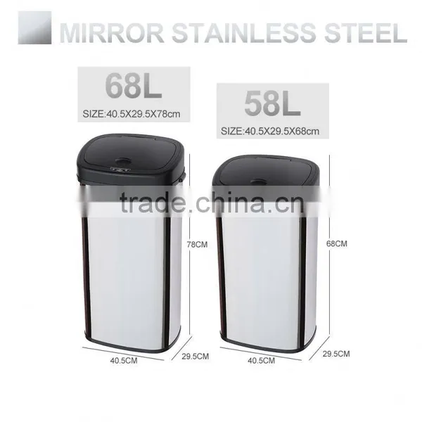 8 10 13 Gallon Infrared Touchless Dustbin Stainless Steel Waste Bin Eco-friendly Sensitive Garbage Can SD-007 photo-3