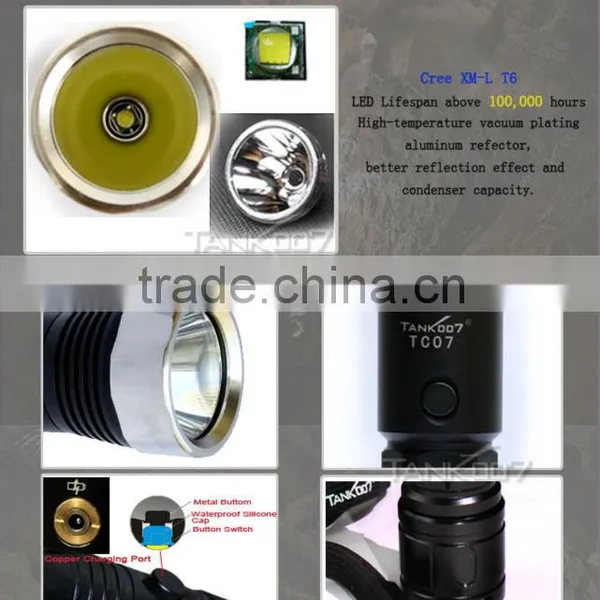 Waterproof Performance 5 Modes Led Flashlight Rechargeable Torch TC07 photo-3