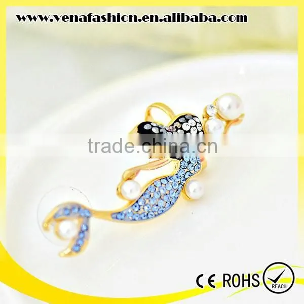 Bow Ribbon Pattern Pearl Upper Cuff Ear Wrap Earrings photo-3