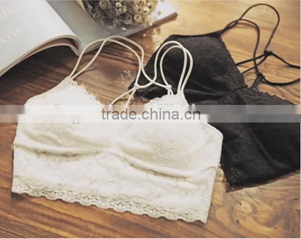 China Factory Beauty Young Lady Lace Trim Women Strap Bra photo-5