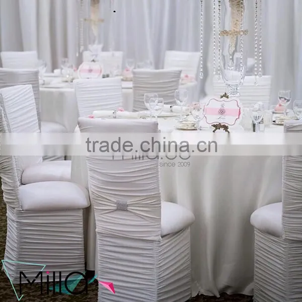 Wedding Chair,Hotel Chair,Banquet Chair Use and Spandex / Nylon Material Ruffled Chair Cover With Buckle photo-2