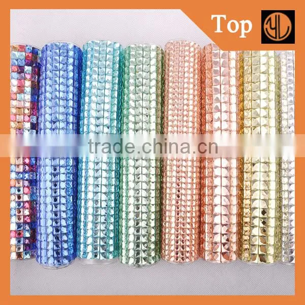 Colorful Rhinestone Sticker Sheets Hot Fix Rhinestone Mesh photo-3