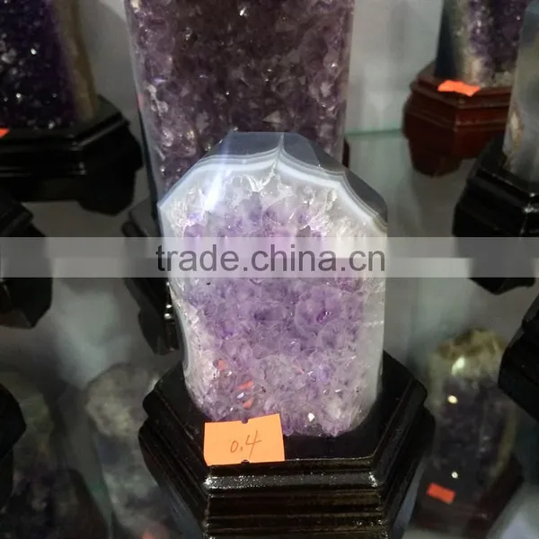 Natural Amethyst Geode Cluster Wand Point Crystal Ornaments For Sale photo-2