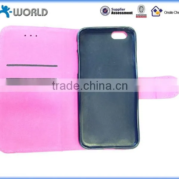 Free Access Card Holder Stand Wallet Cover Leather Case for Iphone 6 photo-4