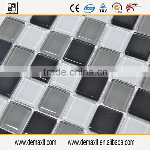 M17 Black Mix Grey and White Glass Mosaic Tile for Indoor Wall photo-2