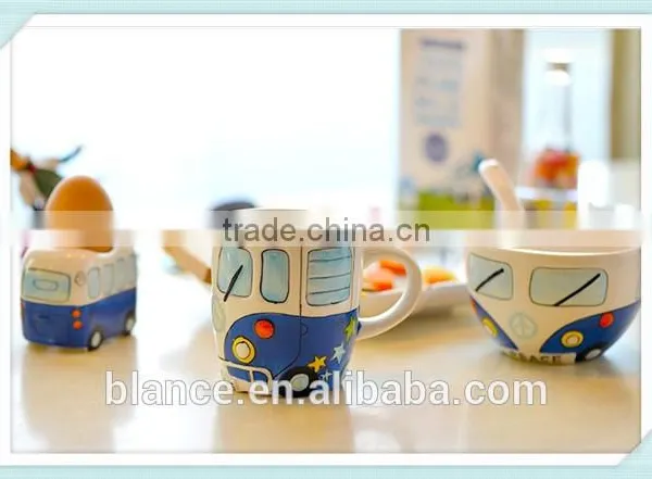 Camper Van VW Design Dinner Set Ceramic Bus Shape Salt and Pepper Sets photo-2