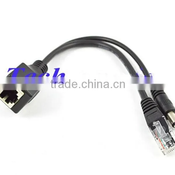 1 in 2 Ethernet LAN Network Cable RJ45 Male to Male Plug &DC Female 5.5m photo-2