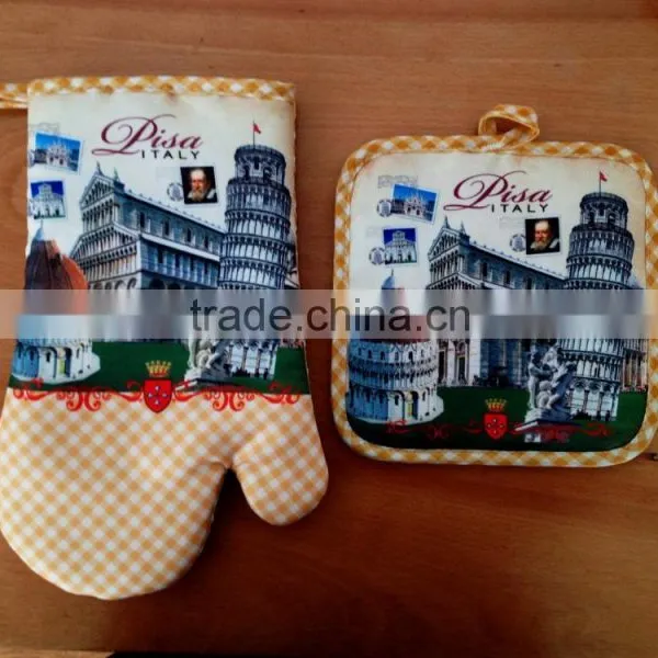 Digital Printing Photo Printing 2 Pcs Kitchen Set Oven Mitten and Pot Holder photo-2