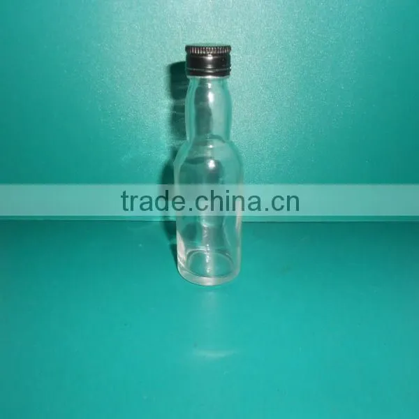 Mini Glass Scotch Whiskey Bottle W/cap