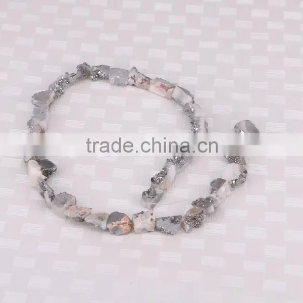 Full Strand Titanium AB Druzy Agate Beads, Drusy Agate Quartz Connector Beads For Jewelry Making photo-6