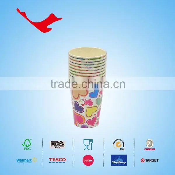 9oz(high) PE Coated Single Wall Disposable Paper Cups With Printing photo-3