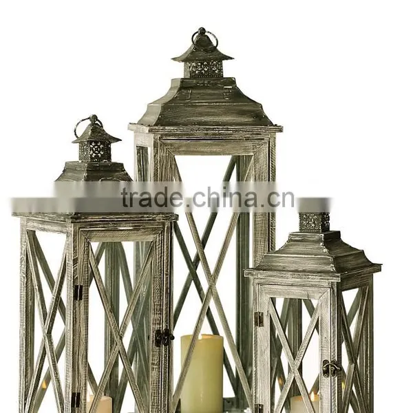 Wholesale Antique Rustic Wood Candle Lantern Decoration Crafts photo-5