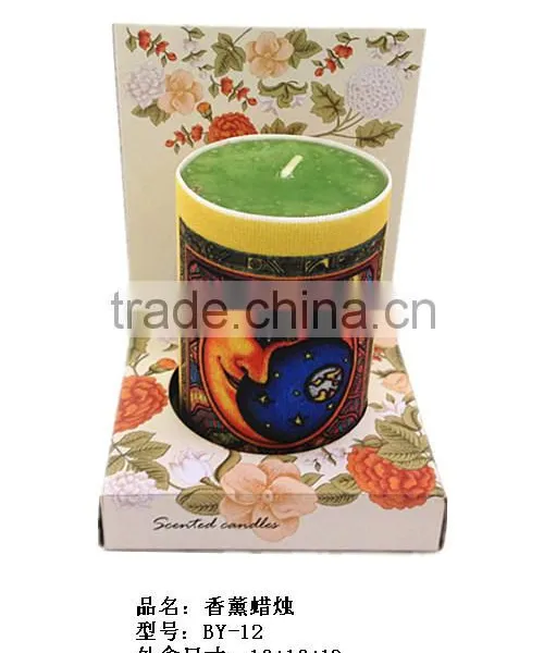 New Gift and Crafts Candles , Custom Printing Wrapped Scented Candle Wax photo-2