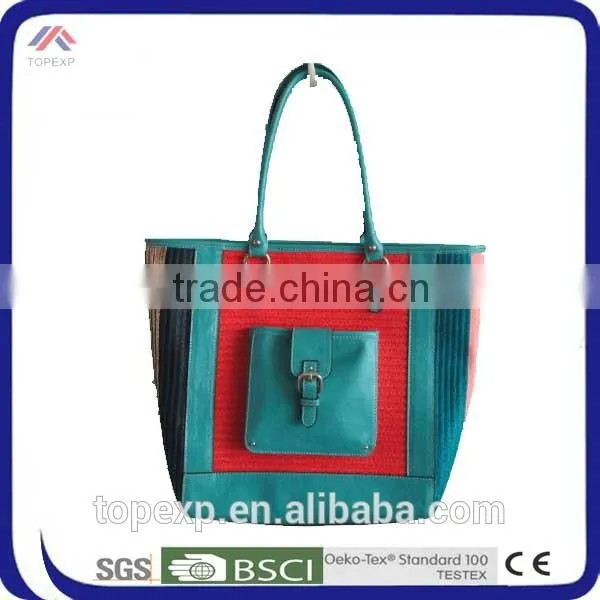 Raw Straw Bags Colorful Double-Purpose Bag photo-5
