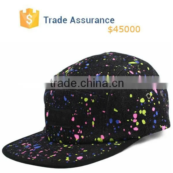 Splatter 5 Panel Cap Hat Custom 5 Panel Hat Fashion Printed 5 Panel Hat photo-4