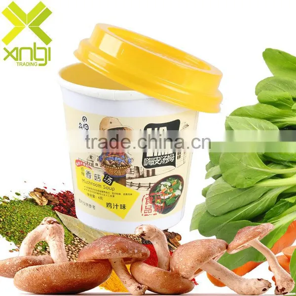 Savory Freeze Dried Cup Packed 6g Bag Packed Chicken Flavour Instant Mushroom Soup photo-5