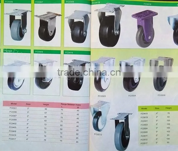 Manufacturer's High Quality Trundles 3''-12'' Rigid Caster Rubber Caster Wheel for Hand Carts Truckle of Platform Trolley photo-6