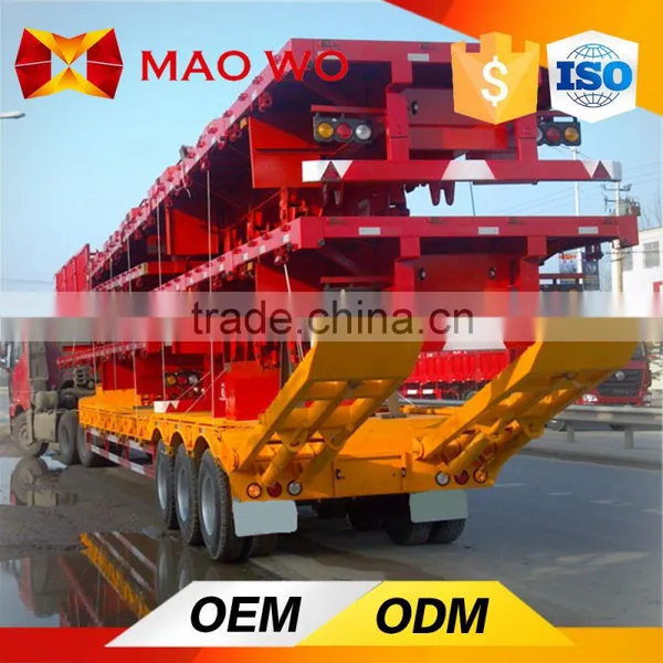 3 Axle Lowboy Flatbed Semi Trailer for Hot Sale photo-2