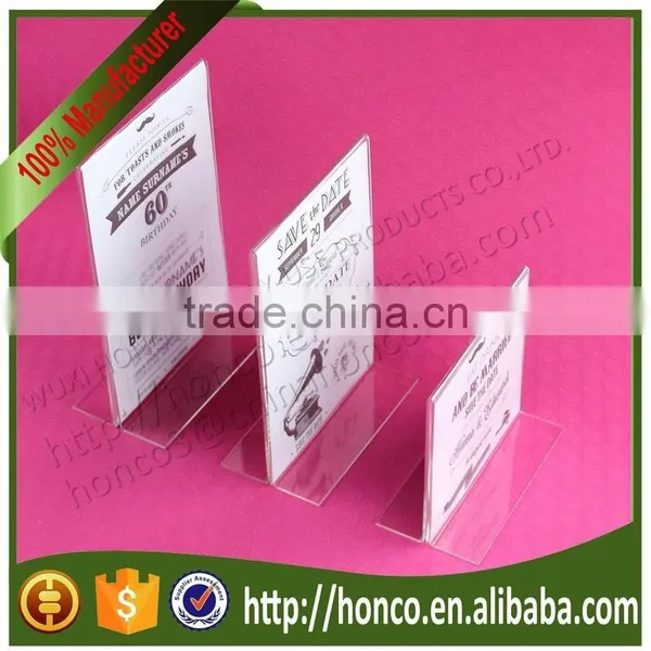 High Quality 6" Acrylic Desktop Menu Holder Stand Broucher Holder,Clear Colour photo-2