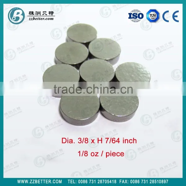 0.125oz Tungsten Cylinder Used for Weights