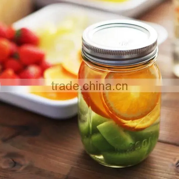 Haonai Wholesale Promotional Food Storage Embossed Ball Glass Mason Jar With Lid photo-2