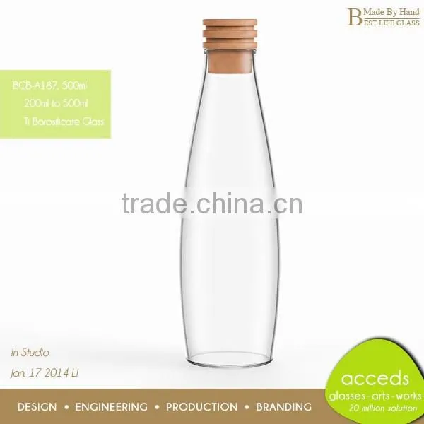 Outdoor Portable Apple Orange Fruit Juice Glass Bottle With Lid photo-3