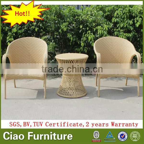 Balcony Furniture Coffee Shop Beige Table Set photo-4