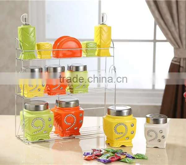 Colorful Kitchen Ceramic Canister Set photo-6