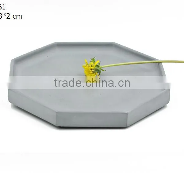 Industrial Decor Hexagonal Tray Cement Dry Flower Fruit Dish photo-3