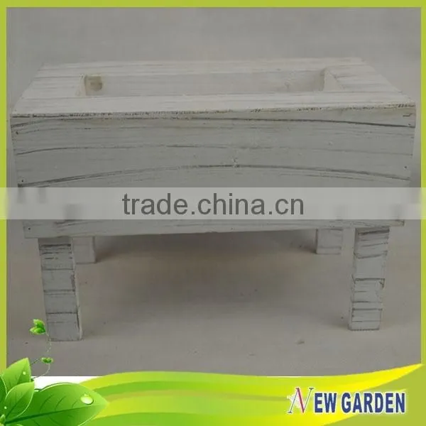 Decorative Garden Large Natural Wooden Flower Pot Bench photo-3