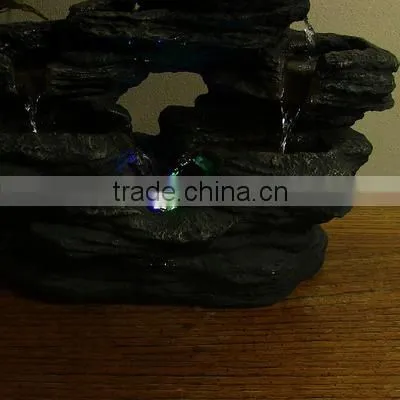 Two Stream Rock Tabletop Fountain With LED Lights photo-3