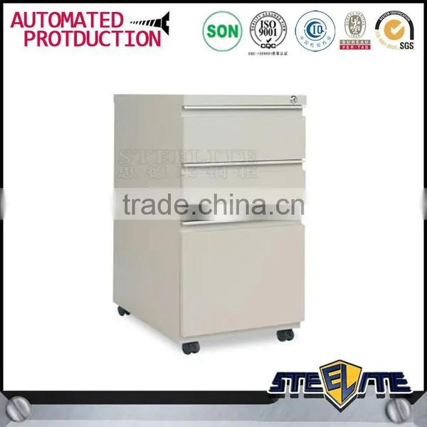 Light Blue Office Filing Cabinet Metal Mobile Filing Cabinet With 3 Drawer photo-4