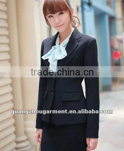 Classical Black Two buttons Long sleeve OL Suits