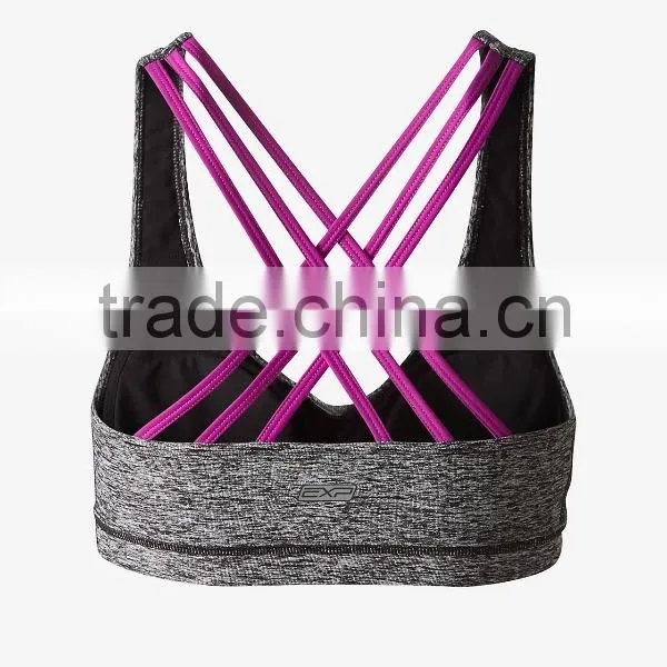 2016 Fashionable Marled Sexy Stripe Sport Bra HST8022 photo-2