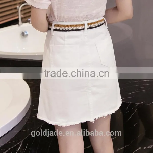 Latest Skirt Design Print For Women Fancy Short Denim Jeans Skirt photo-5