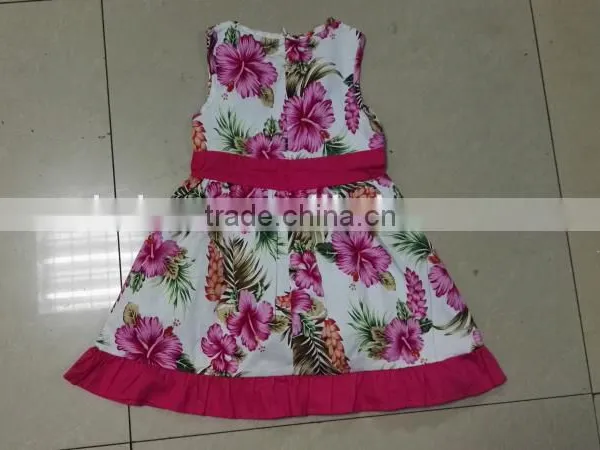 Girl's New Design High Quality Summer Printed Dress Stock Clearance photo-5