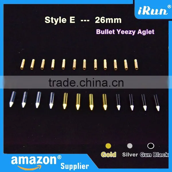 (MOQ:100pcs) 26mm Yeezy Lace Bullet Metal Tips for Sneaker Shoes - Metal Aglets Shoelaces Tips Replacement for Air Yeezy Shoes photo-2