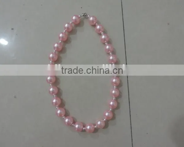 Baby Girl Summer Necklaces Round Pearl Jewelry Pink Kids Clothing Decor 2016 Wholesale Children Clothes Decor photo-3