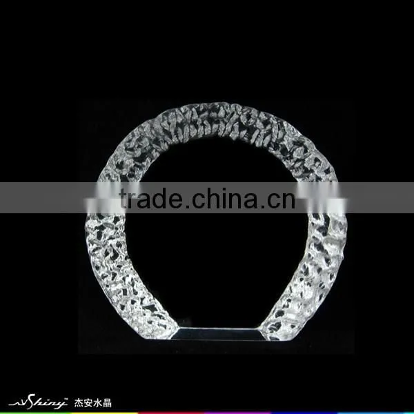 Optic Crystal Glass Round Blank Iceberg Block For Souvenirs Office Decoration JKC-0084 photo-2
