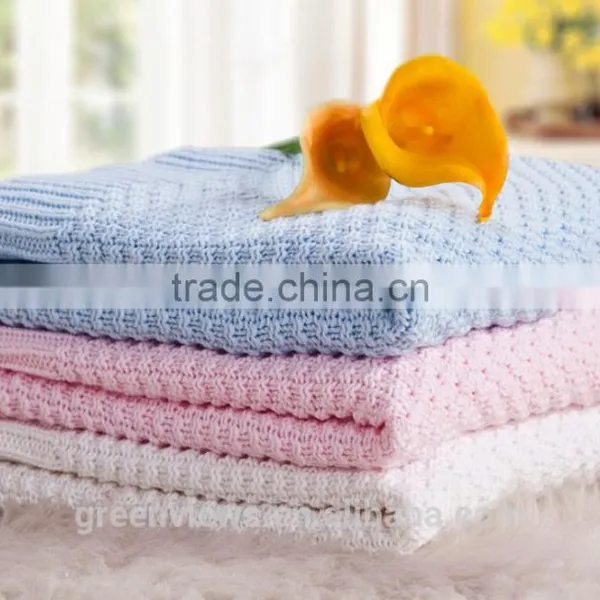 China Wholesale Knitted Throw Blanket China Knit Newborn Baby Blanket Cashmere Knitted Blanket GVCX006