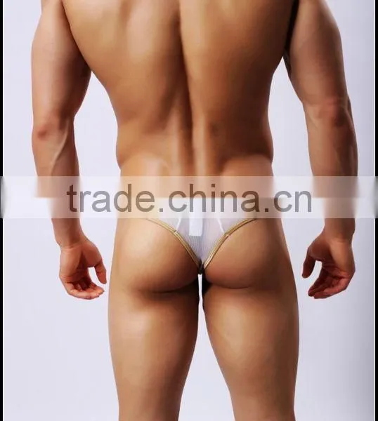 Gauze Men Underwear in Thongs Jock Strap Photo of Transparent Gauze Mens Sexy Underwear Thongs G-string photo-4