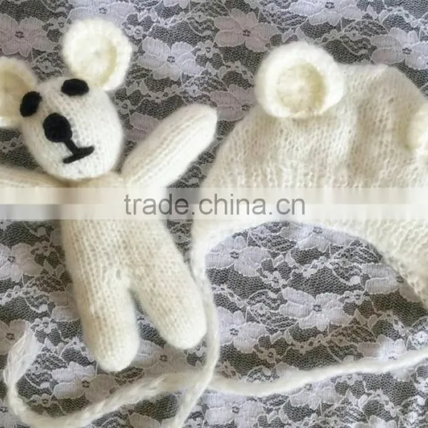 Crochet Baby Bear Hat and Toys Set Baby Bear Toys for Photography Props photo-2