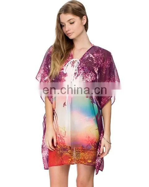 New Printing Design Silk Lady Kaftan Dress photo-2